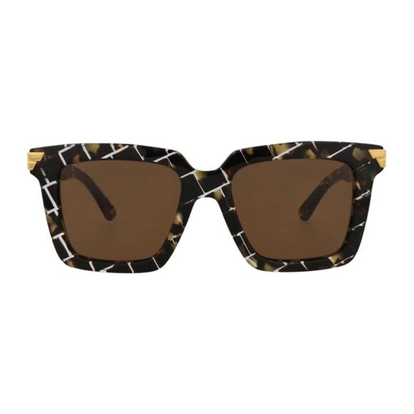 NEW BOTTEGA VENETA BV1005SA 002 SUNGLASSES WOMEN HAVANA SQUARE EYEWEAR - Picture 1 of 3